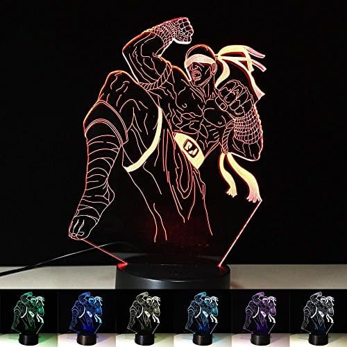 OOFAY Lights Modern Lee Sin LED Lamp 7 Colors Light Acrylic Creative Table Lamp USB No.5 Battery 21cm 15cm 3D Illusion Indoor Decoration Bedside Children Clothing Store Touch Lamp