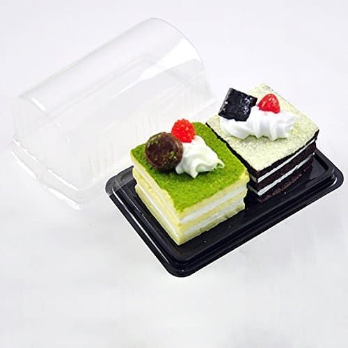 100/Pack Rectangle Bottom BPA-Free Containers Mini Roll Cakes Small Desserts Pastries by QQ Studio Group