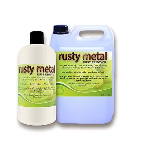 RUSTY METAL 1L - rust remover. Strong but eco friendly formula now available for home and automotive use. NO hazardous chemicals included and does not produce noxious fumes., fast working and long lasting product that can be used again and again, ideal for restoration and renovation of metal.