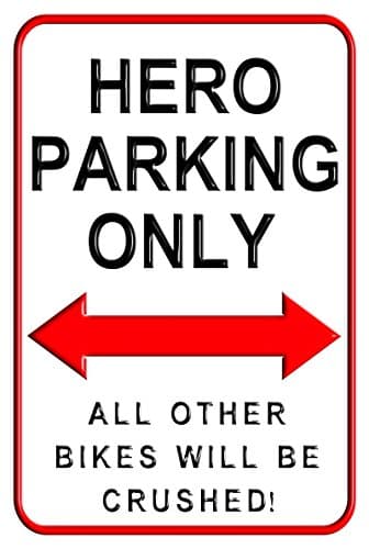 Hereo Parking Only - 20 x 30 cms Medium Metal Motorcycle Parking Wall Sign