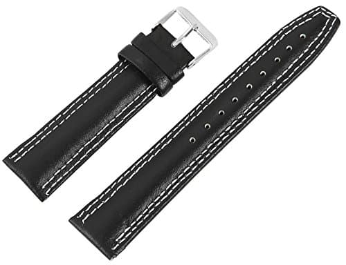 Real Leather Bracelet in Black 20 mm