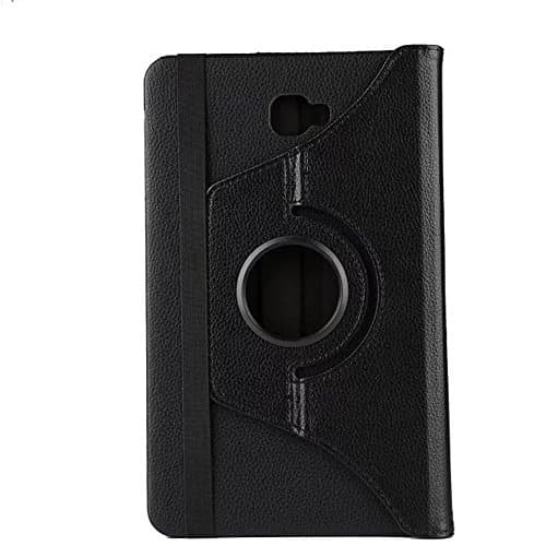 FEING Samsung Galaxy Tab A 10.1 Case, 360 Degree Rotating PU Leather Case Smart Cover for Samsung Galaxy Tab A 10.1 2016 Version SM-T580/SM-T585 (Incompatible with Tab A 10.1 with S Pen P580/P585), Black (#XZL), with Stylus x1 & Screen Film x1 & Cloth x1