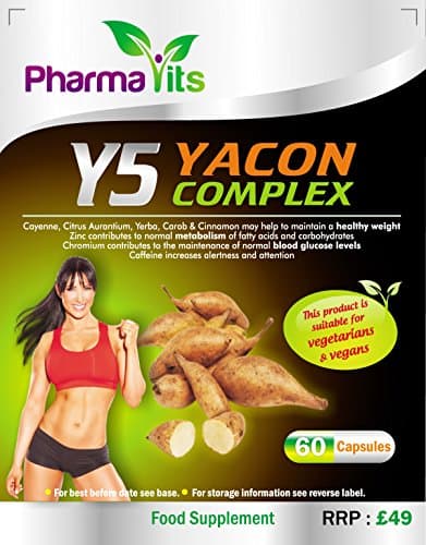 Pharmavits Yacon Root Complex Premium Diet and Weight Loss Slimming Supplements - Pack of 60 Capsules