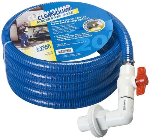 Clean Dump (CDHV-20) 20' Length Discharge Hose with Drip Proof Valve by Clean Dump