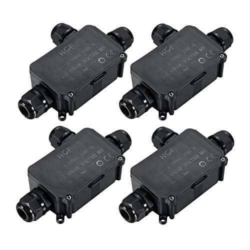 ASEL Waterproof Outdoor Junction Box Connector Underground 3-way Cable Sleeve for 5-10 mm Cable Diameter M16 (Pack of 4)
