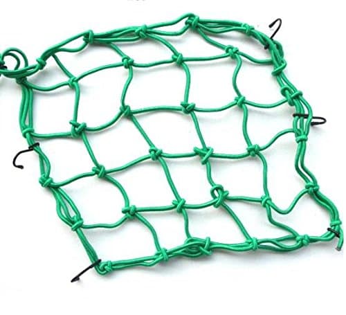 15"x15" Cargo Net featuring 6 Adjustable Black Bungee Cord Carg Green