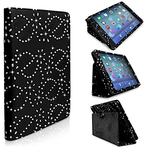 Samsung Galaxy Tab 2 (7.0")/P3100 Normal Book Style Glitter,Bling,Diamond,Sparkling 360 Rotating Pu Leather Case Cover with Stand-Black
