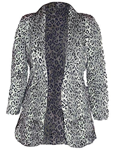 Ex Next Grey Black Shiny Animal Printed Blazer Coat Jacket Top Size 6 8 12 (UK 6)