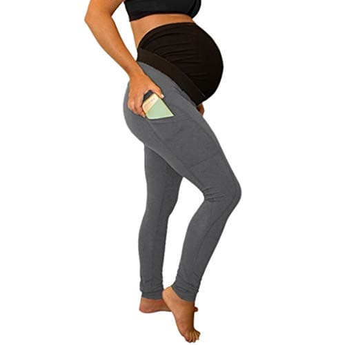 Maternity Leggings Soft Solid Stretch Seamless Tights Plus Size Fits Active Workout Wear Capris Gym Yoga Pant