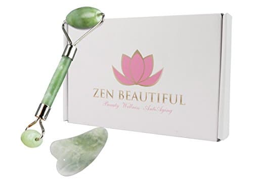 Jade Roller Facial Massage Beauty Tool Set - Includes Gua Sha Stone, Natural Anti Aging Skin Care Massage Therapy For Face and Body, Prevent Wrinkles And Restore Your Youthful Appearance