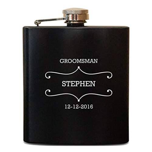 Engraved Personalized Flask, Custom Leather Hip Flask, Wedding Bachelor Party, Groomsmen, Bridesmaid, Fathers Day