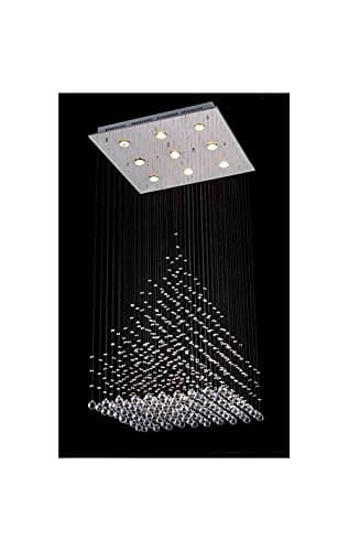 9-Lights Modern Rain Drop Crystal Chandelier