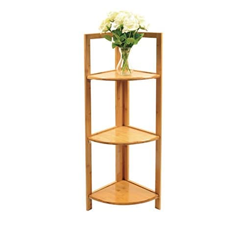Versatile Style Home 3 Tier Bamboo Corner Shelf Made w/ Natural Bamboo Wood 38'' H x 16.5'' W x 12'' D in.