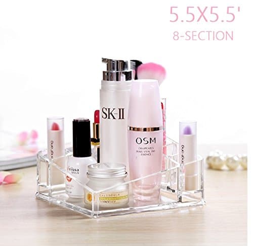 Acrylic Makeup Storage Cosmetic Organizer Display Holder (Square-8)