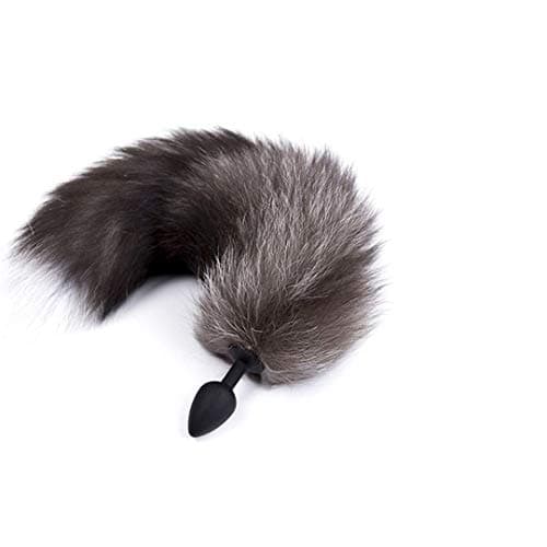 Cllandy 32-Fox Tail Fur Cosplay Toy Beginner -Silicone B'utt Plùgs Trainer Kits for Women Starters Set Toy with Tail (Black)