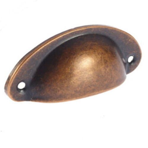 Eworld - Vintage Drawer Handle Pulls - Cabinet Pulls Hardware Oil Rubbed Bronze Pulls Cups - 5 Pack (Redish Bronze)