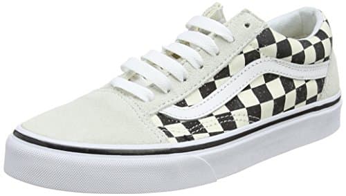 Vans Old Skool Checkerboard Unisex Trainers White Black