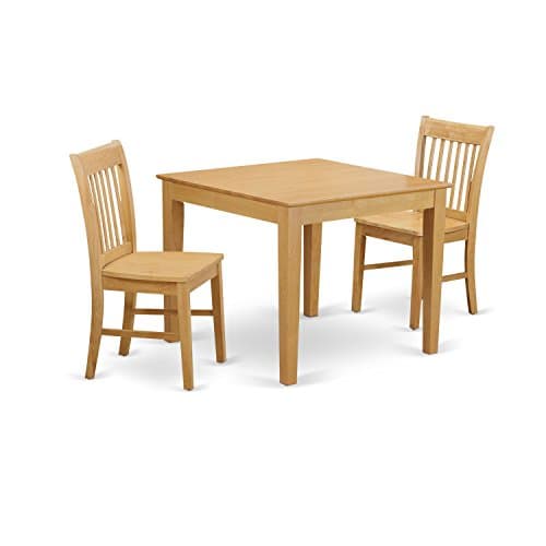 3 Pc Small Kitchen Table Set - Square Kitchen Table And 2 Dinette Chairs
