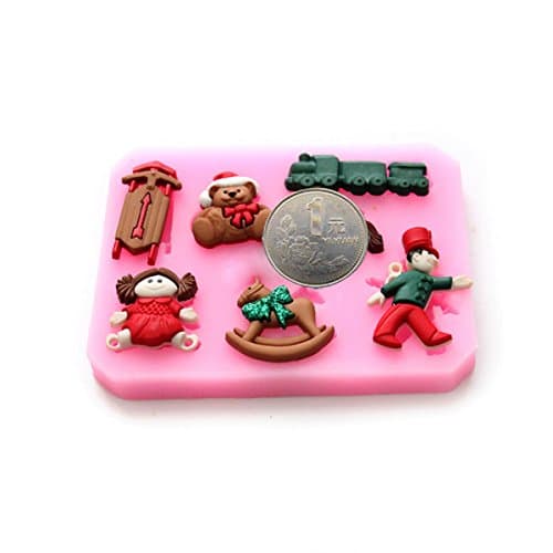 Bear Train Silicone Chocolate Cake Decorating Mold Resin Flower.