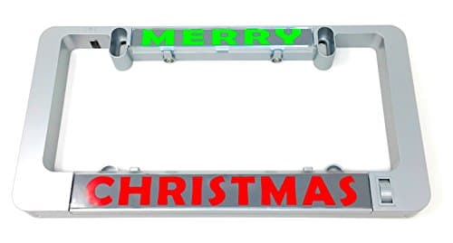Merry Christmas License Plate Frame | Lights Up While Decelerating | No Wires, Battery Operated | “Merry Christmas” Inserts + LUMISIGN Frame (Bundle)