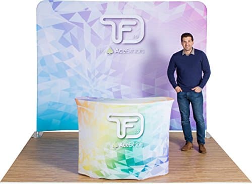 Ace Exhibits - 10' x 8' FLAT TRU-FIT 3.0 - Dye-Sub Printed Graphic Stretch Tension Fabric Trade Show Display – Trade Show Booth - Tradeshow Display Banner Backdrop - Pop Up Display Exhibit Booth