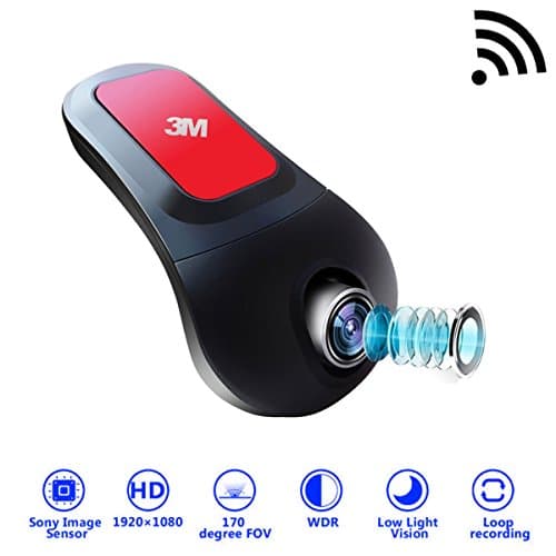 Oxygentle W1 Hidden WiFi Dash Cam, Dashboard Camera Recorder with Sony Exmor Sensor, FHD 1080P, 170 Degree Wide Angle, WDR, Night Vision, Loop Recording, Parking Monitor, G-Senor