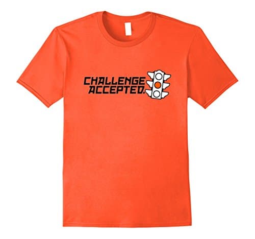 Mens Cross Red Light - Challenge Accepted I Accept Dares Tshirt Medium Orange