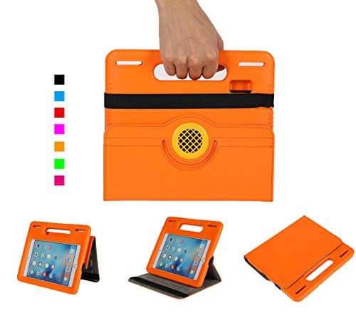 iPad Mini 4 Case, DICEKOO Kids Light Weight Handle Portable with 360 Degree Rotating Stand Case and Screen Protector Shockproof Children Cover for Apple iPad Mini 4 (Orange)