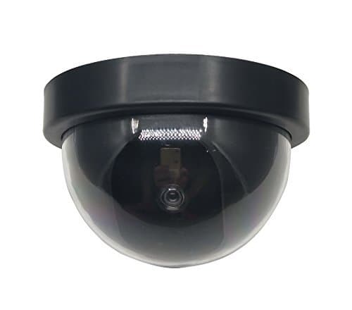 Indoor Outdoor Dummy Dome Camera Fake Security Dome Camera with Flashing Red LED Light