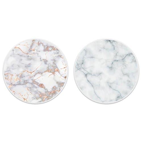 Two Pack White Marble Pop Phone Stand Expanding Collapsible Phone Holder Grip for iPhone X 10 Samsung Galaxy S9 S9 Plus Smartphones and Tablets