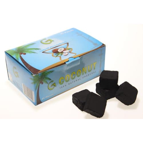 GURU COCONUT 100% COCONUT SHELL HOOKAH CHARCOAL NATURAL PACK OF 45 PCS