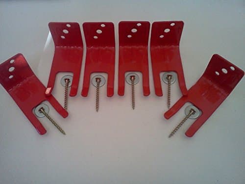 Fire Extinguisher Bracket - (Lot of 6) Amerex Fork Style, Wall Hook, Mount, Hanger for 5 to 13lb. Extinguishers with Valve Body Slots - FREE SCREWS & WASHERS