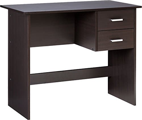 Onespace Modern Writing Desk With 2 Side Drawers Espresso