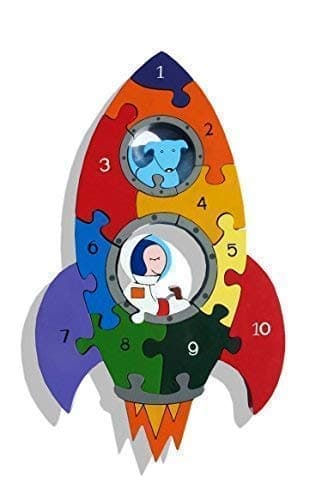 Rocket 1-10 Number Jigsaw Puzzle - Chunky, Bright & Educational - 29x17.5cms