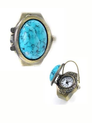 Blue Turquoise Oval Ring Watch Toy