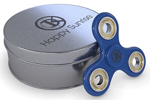 New 2017 BLUE Tri Hand Spinner Fidget Toy Game from DolKra Removable Bearing Rounded Edges Ultra Durable High Tech Increase Focus - Stress Relief - ADHD and Anxiety - twiddle desk fidget toy