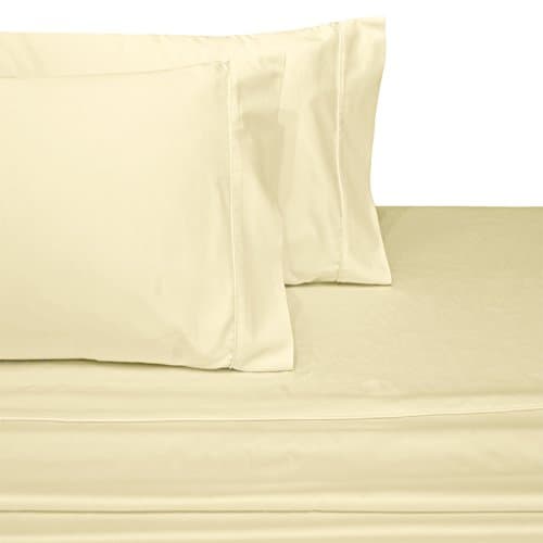 USA Maine Made CinchFit SPLIT HEAD FLEX KING Adjustable Bed Sheet Set 300TC 100% Cotton (Ivory)