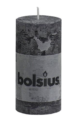 RUSTIC 103868080331 Pillar Candle, Paraffin Wax, Anthracite by Rustic