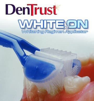 DenTrust :: White-On 3-Sided Toothbrush :: Whitening Paste Applicator :: Wrap-Around Design :: Made in USA by DenTrust Toothbrush