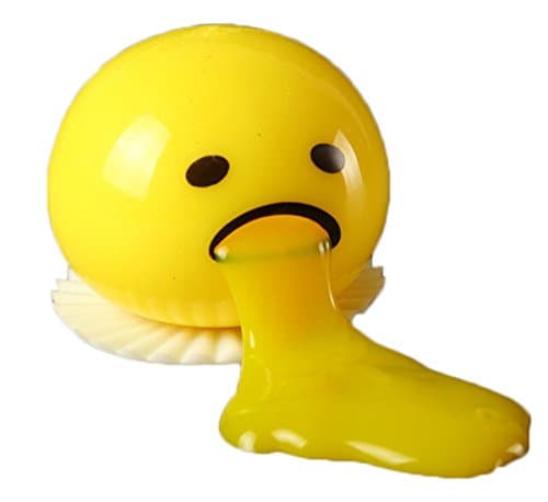 A AURA 10 Pack Cute Yellow Round Squeezed Vomiting & Sucking Lazy Egg Yolk Vent Stress Relief Tricky Game Creative Toys (Yellow, 3 Pack)