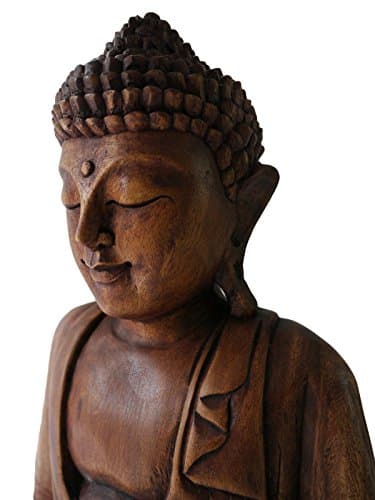 Handcarved Buddha Statue, 17.5" tall