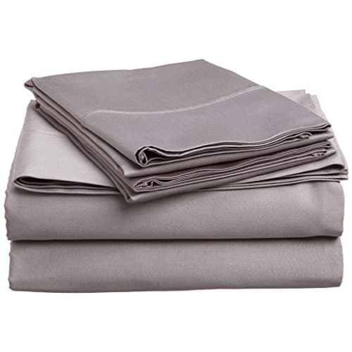 Sleeper Sofa Bed Sheet Set 400 Thread Count Egyptian Cotton Twin Sofa (36"x72") Silver Gray Solid Fit Up To 4" Inches Deep Pocket .
