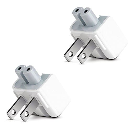 Droya AC Power Adapter Plug, Macbook AC Charger Adapter U.S DuckHead Wall Plug for Apple Products (2 - Pack)