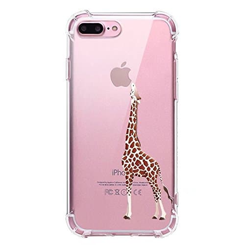 Cute iPhone 7 Plus Case ,Coolbe [1.5mm thick] Funny Giraffe Ultra Slim Anti-scratch Dustproof Adorable Cartoon Slim Transparent Clear TPU Soft Silicone Back Cases Cover for iPhone 7 Plus