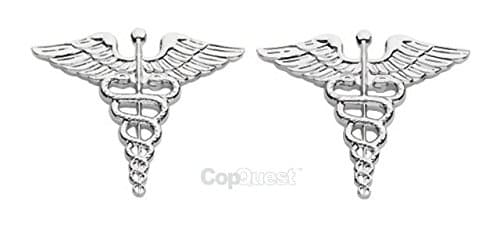 Caduceus Collar - Lapel Insignia - Pair - Nickel