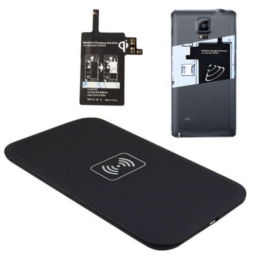 Efanr® Samsung Galaxy Note 4 Wireless QI Charging Kit; QI Standard Wireless Single Position Inductive Charger Charging Pad With Charging Receiver Set For Samsung Galaxy Note 4 N9100 (Black)