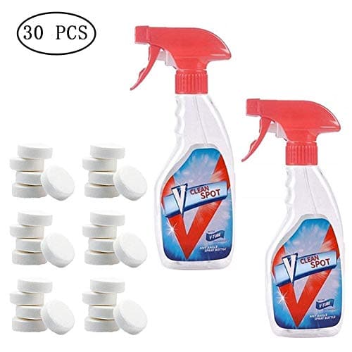 Multi Functional Effervescent Spray Cleaner Stain Remover Set With Bottle All Purpose Home Cleaning Laudry Stain Remover (2 bottle+30pcs)