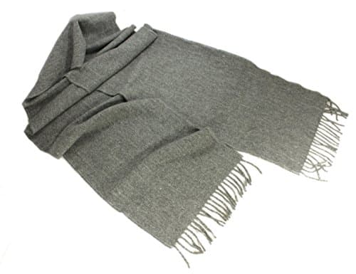 Soft Merino Wool Scarf Grey Stripe 75" x 10"