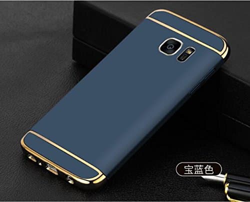 For Samsung Galaxy S7 Edge Case 2017 Design Ballistic Covered Len PC Hard Back Cover Metal Texture Plastic Case Shockproof Matte Phone Scratch-resistant (Navy Blue)