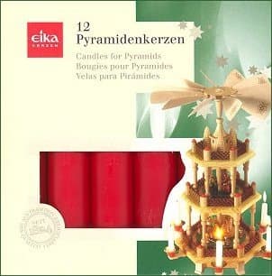 Eika Pyramid Candles, Red, Box of 12